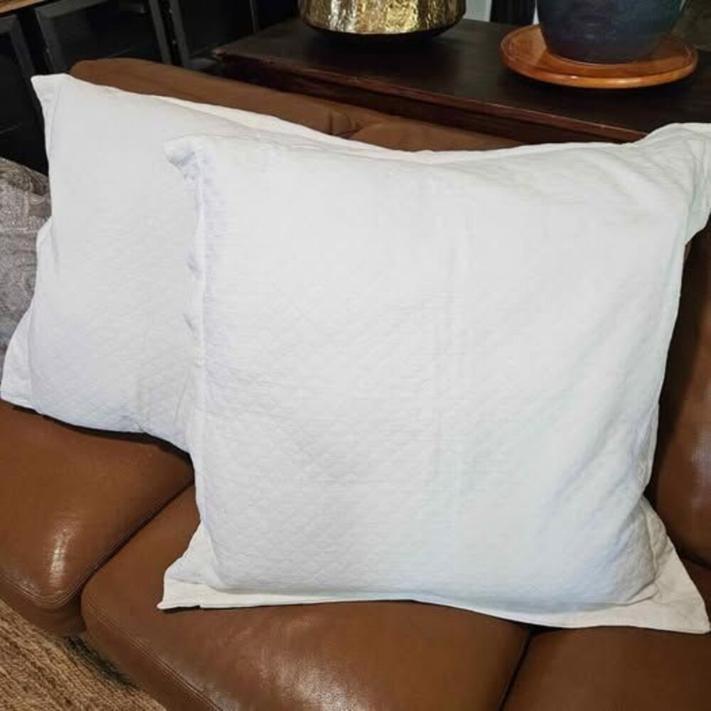 2 white oversized decor pillows 36"x36"